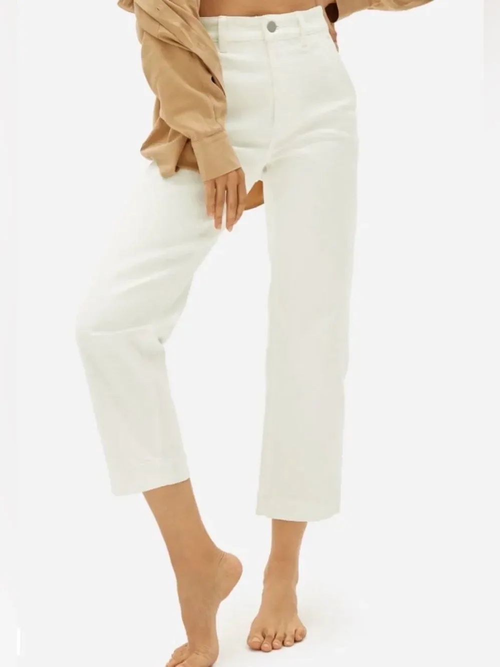 New Everlane THE STRAIGHT-LEG CROP in Bone Size 16